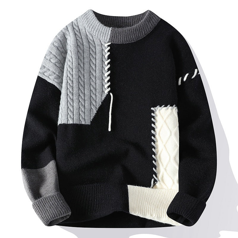 Colorblock Pullover Sweater for Men