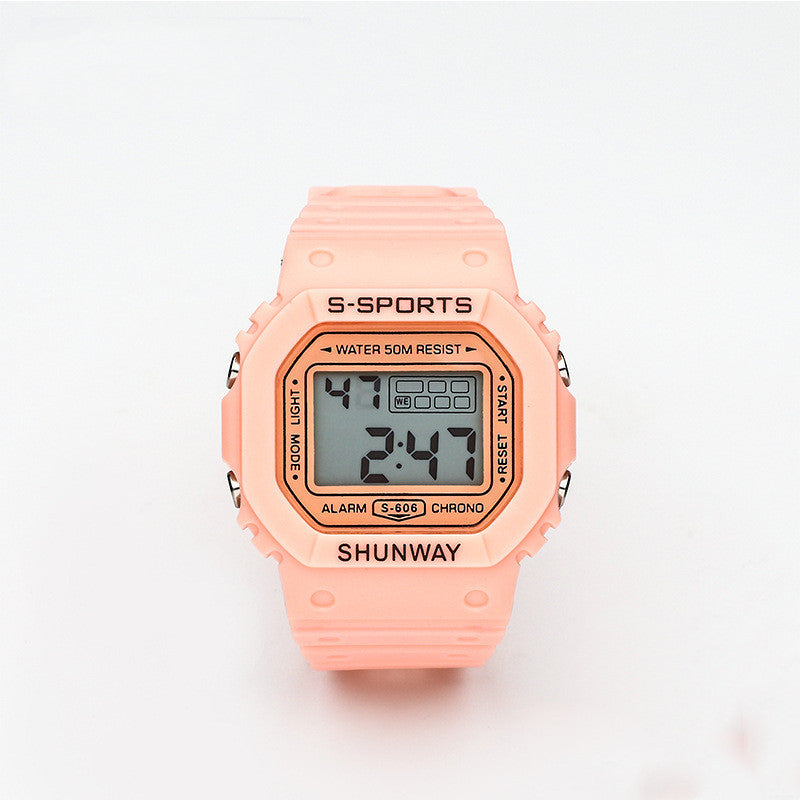 Luminous Square Student Electronic Watch