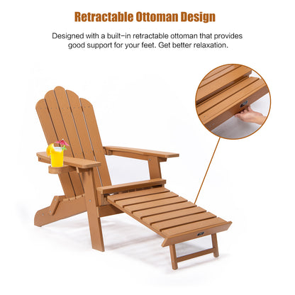 TALE Folding Adirondack Chair with Ottoman & Cup Holder