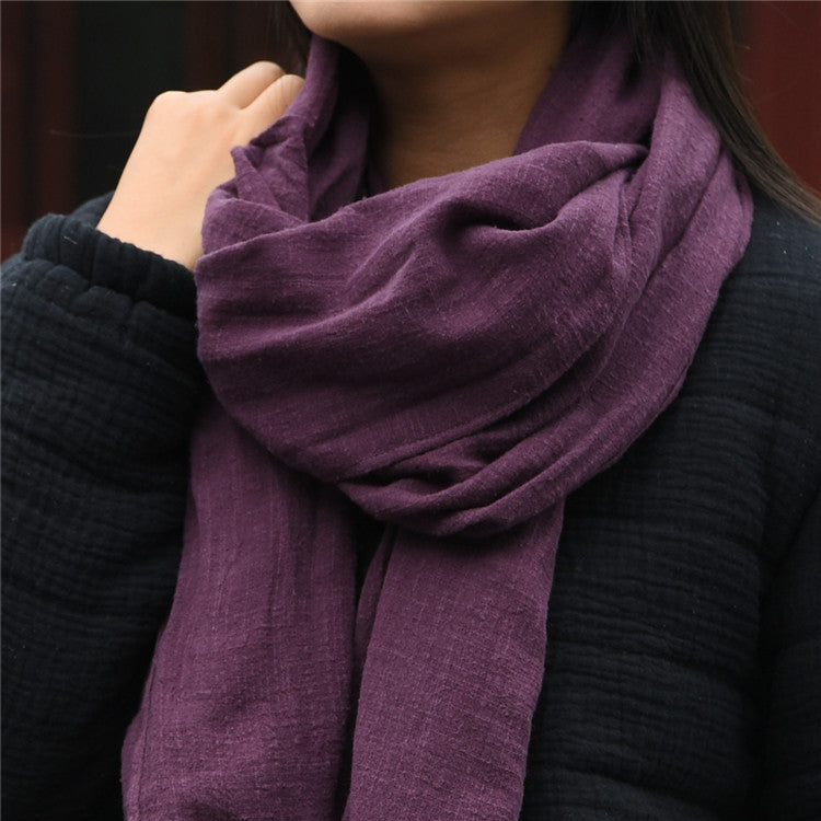 Women's Cotton And Linen Zen Retro Simple Scarf