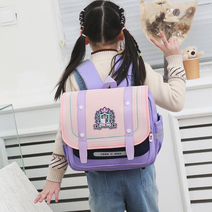 British Style Elementary School Backpack for Boys and Girls