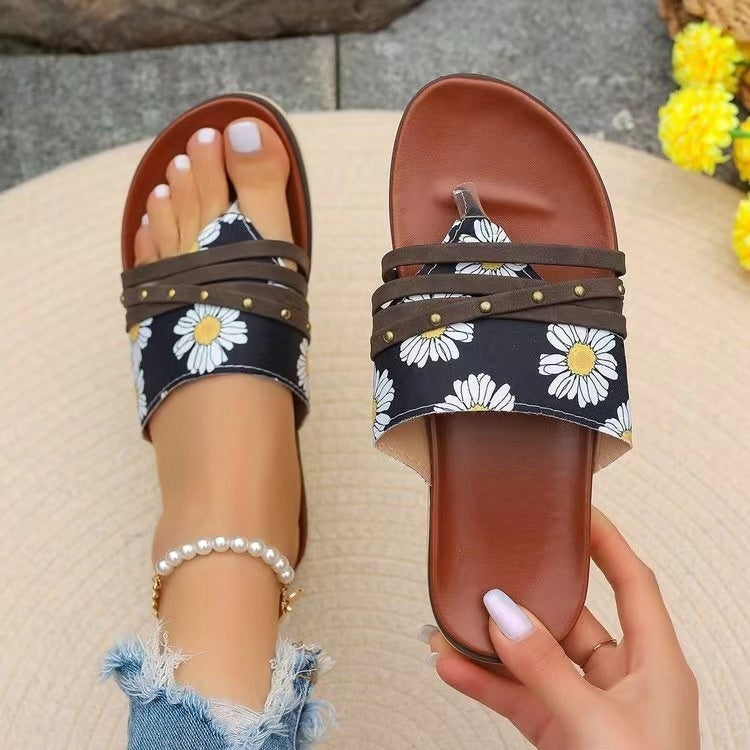 Leopard Print Beach Sandals Casual Chic