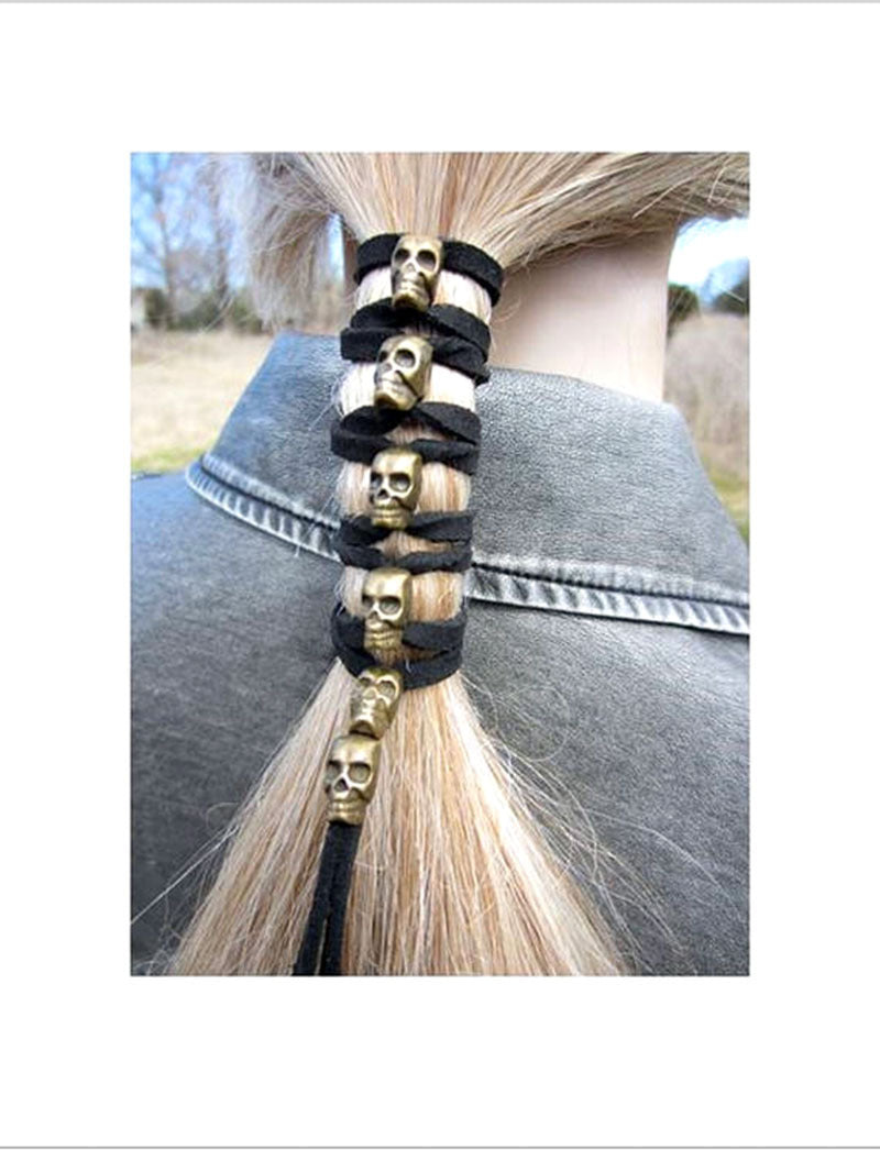 Skull Velvet Rope Hair Accessories Set