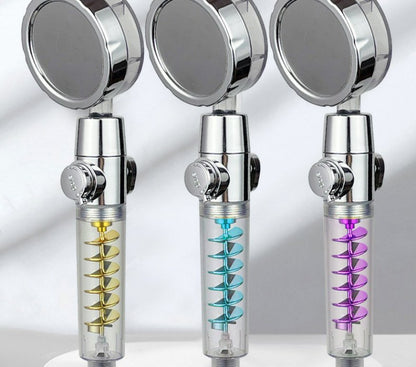 Twin-Turbo Pressurized Shower Head with Propeller Design