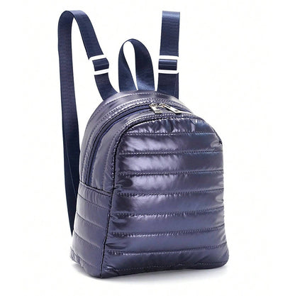 Cotton-Padded Down Embroidery Thread Backpack