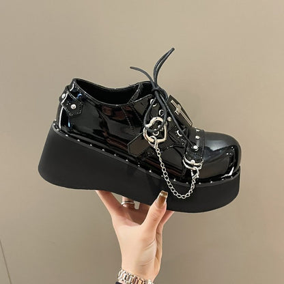 Dark Lolita Platform Leather Shoes