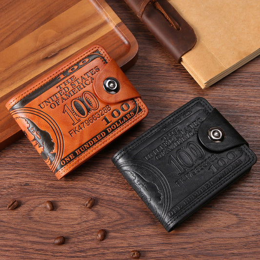 Personalized Men's Bifold Wallet Buckle Closure