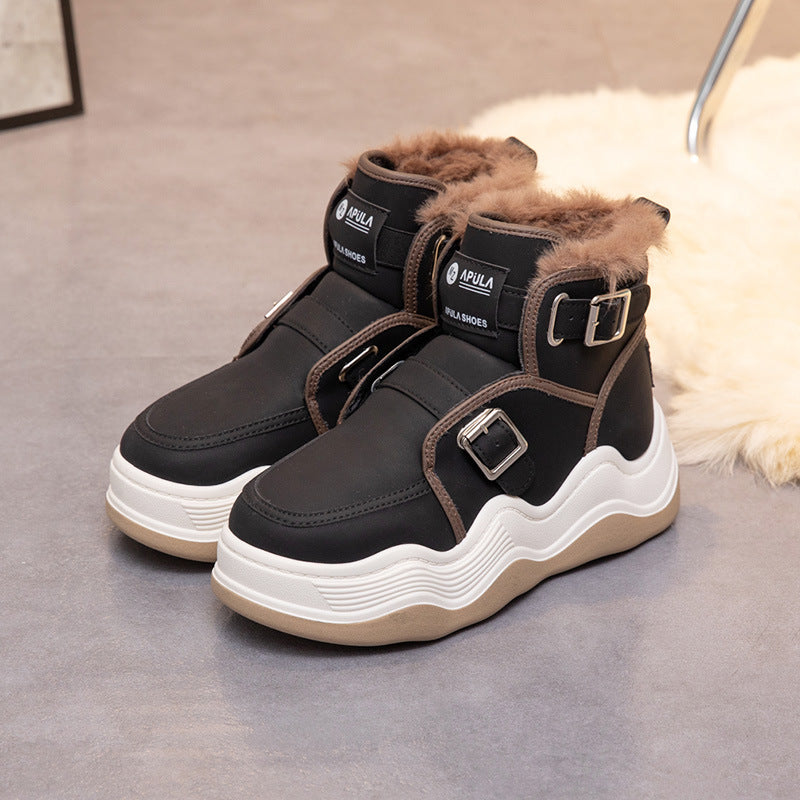 High Top Woolen Elevator Sports Shoes