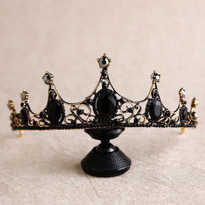 New Baroque Retro Black Crown Bridal Headdress