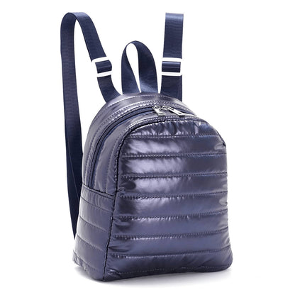 Cotton-Padded Down Embroidery Thread Backpack