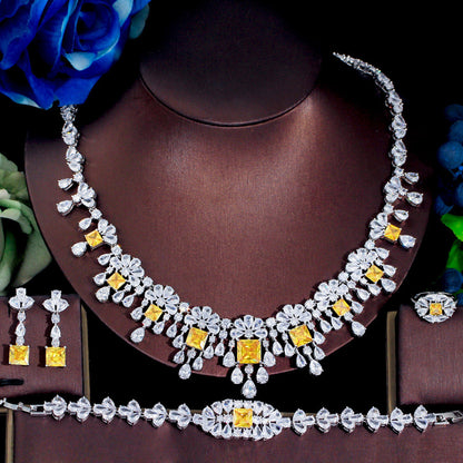 Full Zircon Wedding Jewelry Set