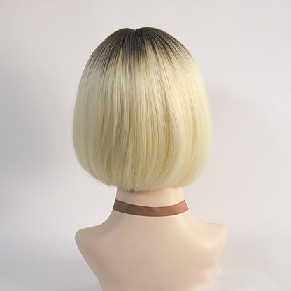 Medium Split Short Bob Gradient Wig for Women