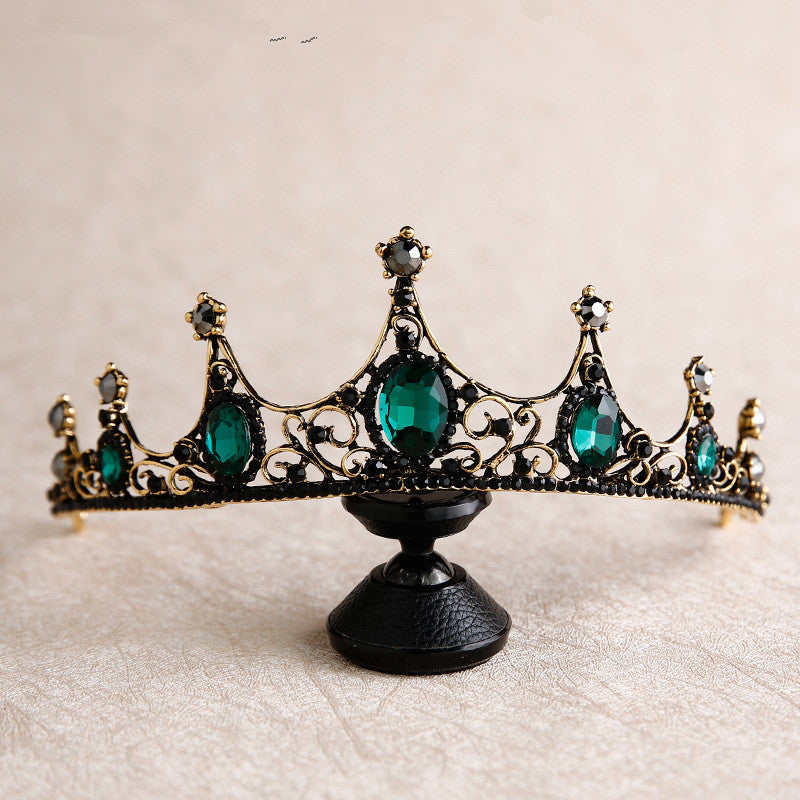 New Baroque Retro Black Crown Bridal Headdress