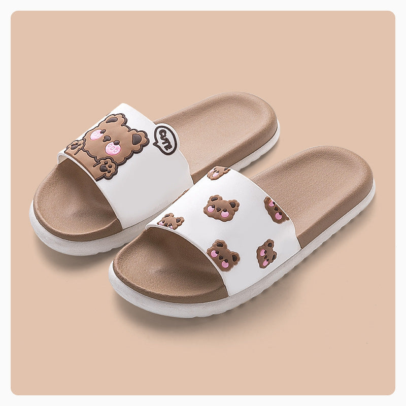 Cute Cartoon Bear Slippers: Unisex, Non-slip