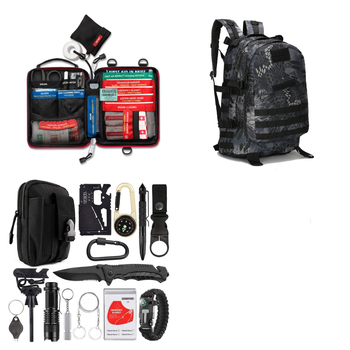 Multi-Function Outdoor Camping Tool & Survival Kit