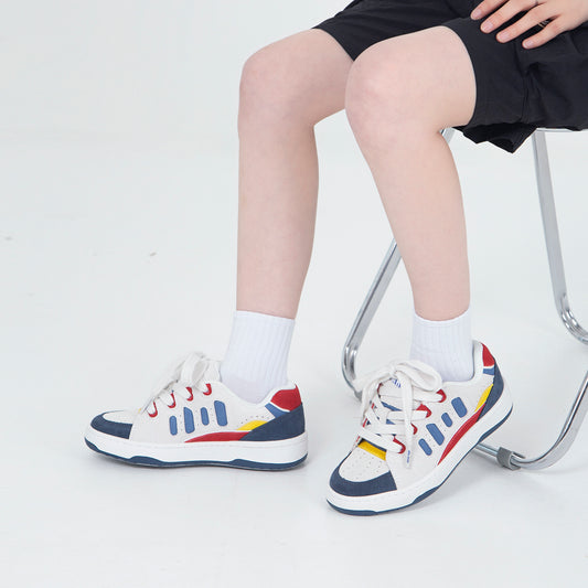 Color-Contrast Patchwork Skateboard Shoes