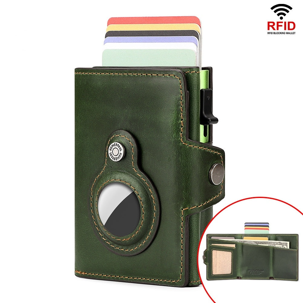 RFID Anti-lost Automatic First Layer Cowhide Wallet