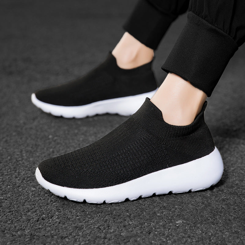 Plus Size Fly-Knit Slip-On Sneakers