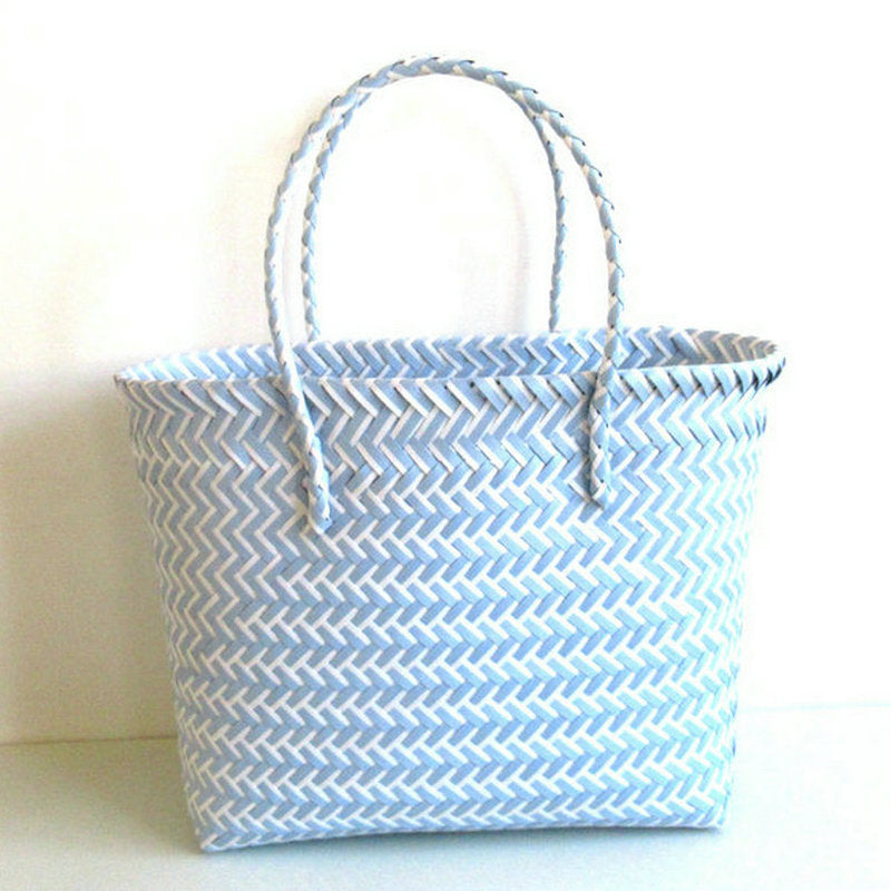 Striped Woven Beach Bag