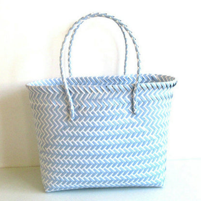 Striped Woven Beach Bag