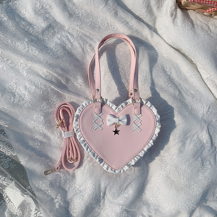 Cute Heart-Shaped Lace Crossbody Bag