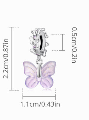 Glass Butterfly Accessories S925 Sterling Silver Pendant