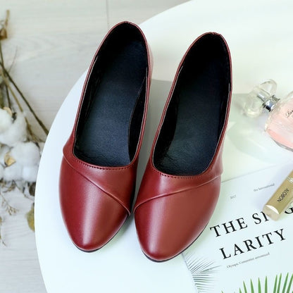 Comfortable Non-slip Low Heel Leather Shoes