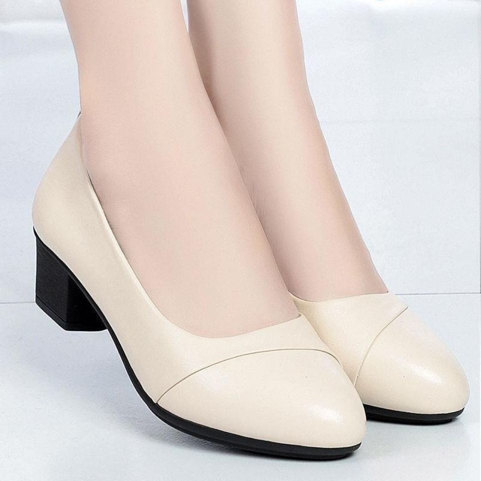 Comfortable Non-slip Low Heel Leather Shoes