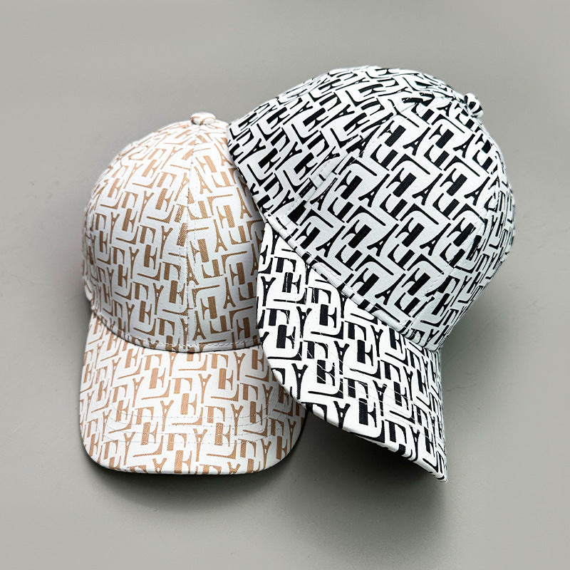 Sun-proof Houndstooth Letter Baseball Cap