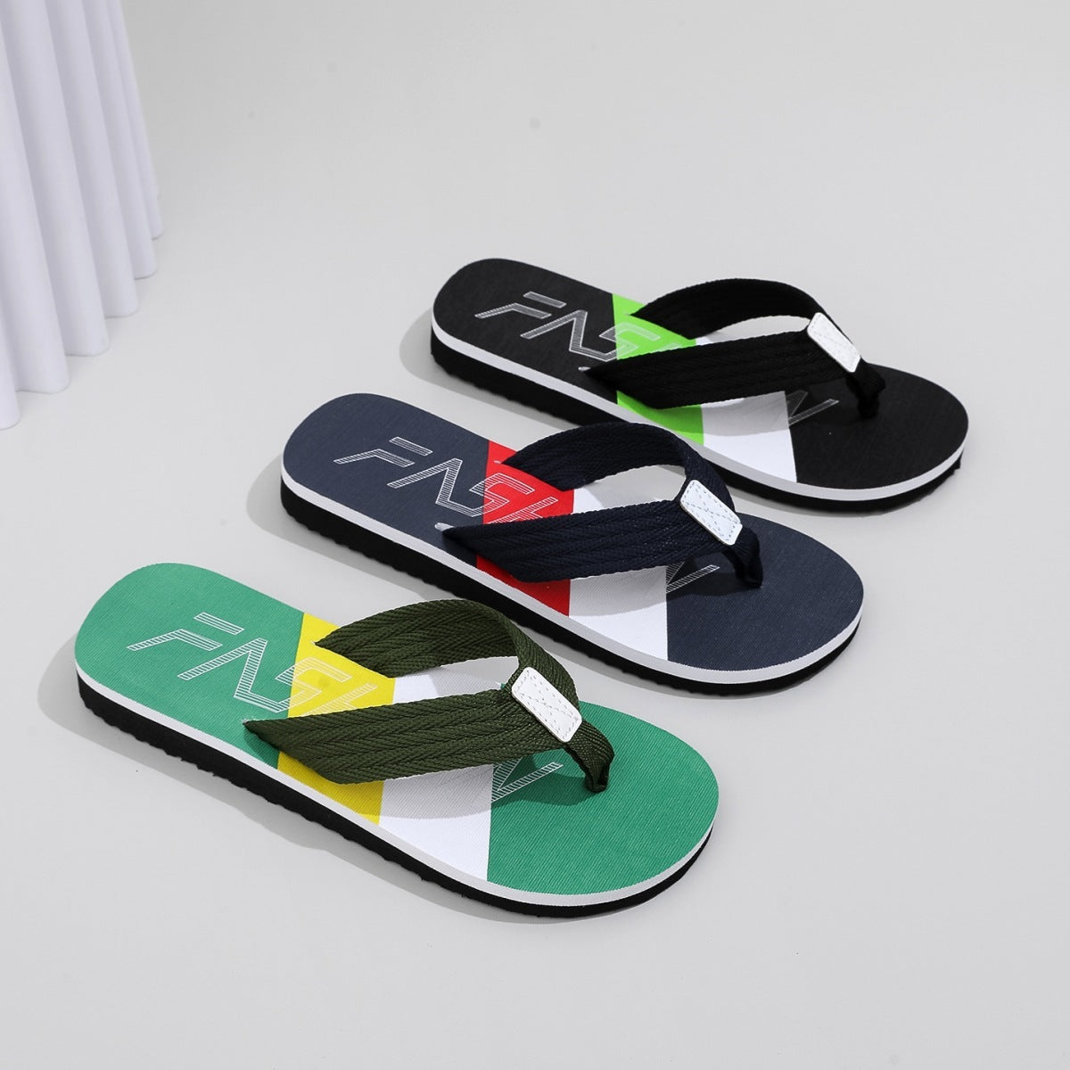 Fashion Colorblock Men's Summer Slippers