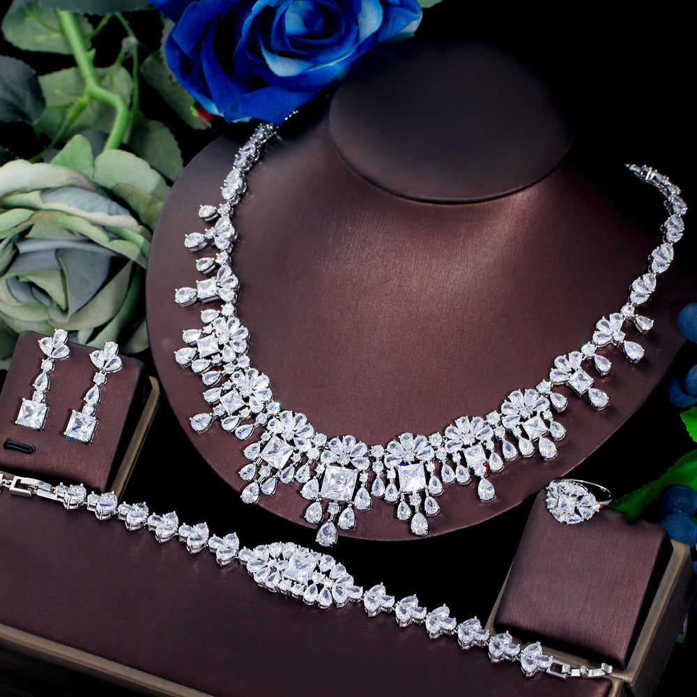 Full Zircon Wedding Jewelry Set