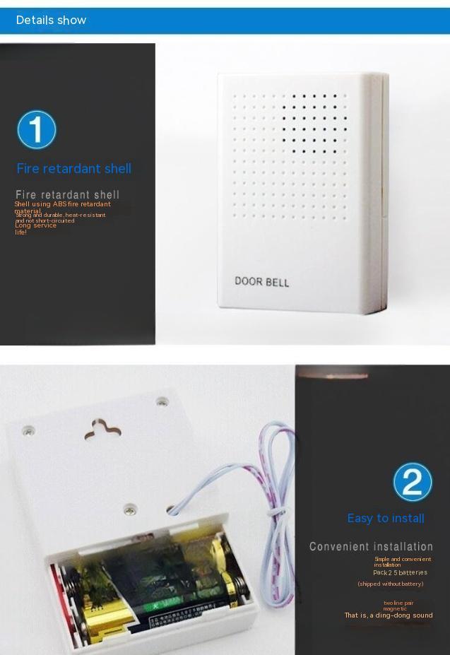 Wired Battery-Powered Dingdong Doorbell Accessory