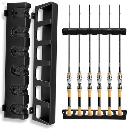 Fishing Rod Rack Vertical Holder Horizontal Wall Mount Boat Pole Stand Storage