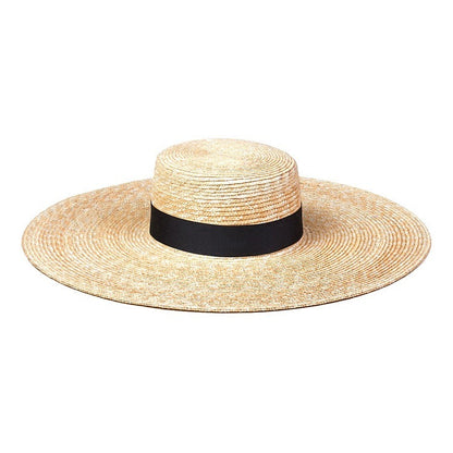 Seaside Sunshade Beach Super Large Brim Flat Top Straw Sun Hat