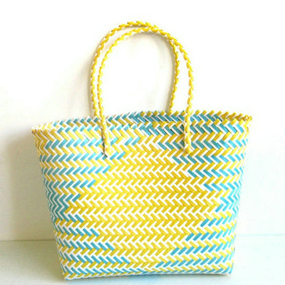 Striped Woven Beach Bag