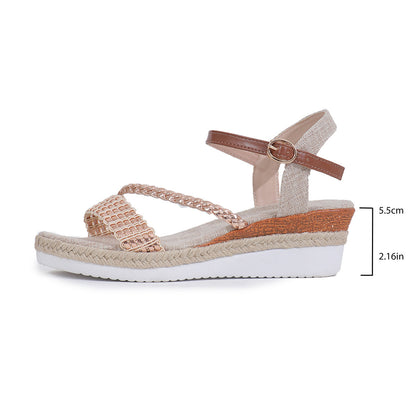 Plus Size Ethnic Wedge Sandals