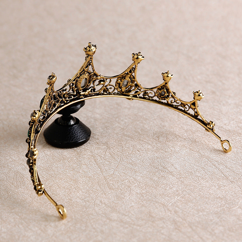 New Baroque Retro Black Crown Bridal Headdress