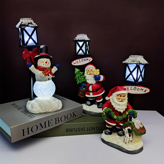 Resin Snowman Night Light Christmas Decoration