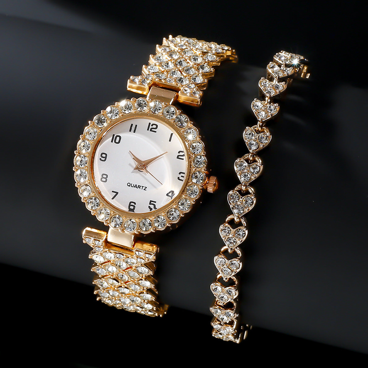 2pcs Luxury Women's Watch Set Quartz Wristwatch