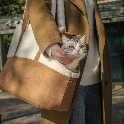 One Shoulder Fashion Color Contrast Pet Bag