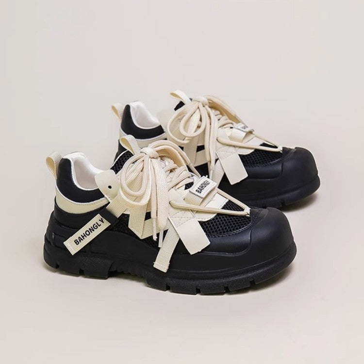 Mech Style Leather Sneakers