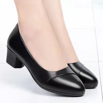 Comfortable Non-slip Low Heel Leather Shoes