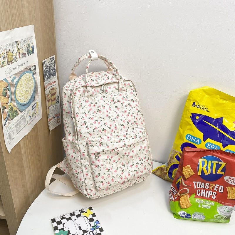 Korean Floral Student Backpack for Girls