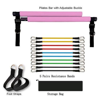 Portable Pilates Bar with Resistance Bands