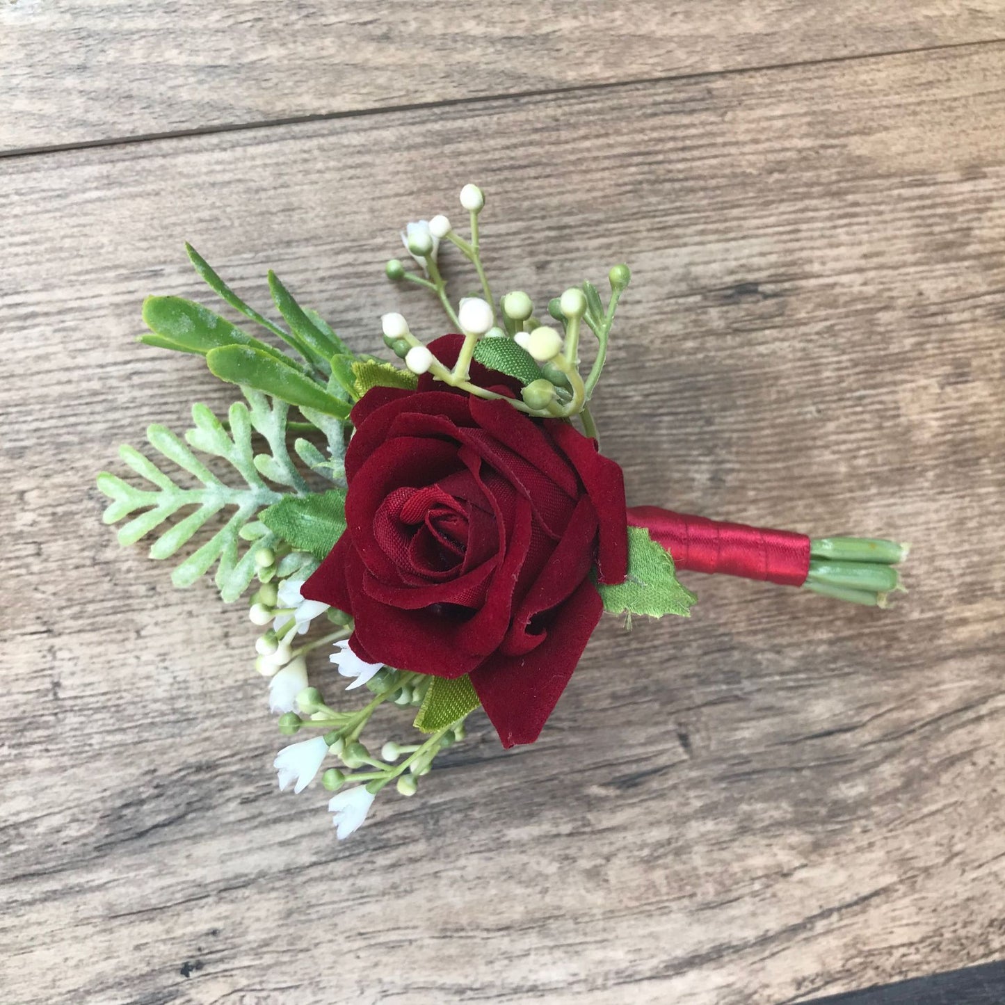 Pre-Wedding Korean Fabric Bride and Groom Corsage with Rose Buds