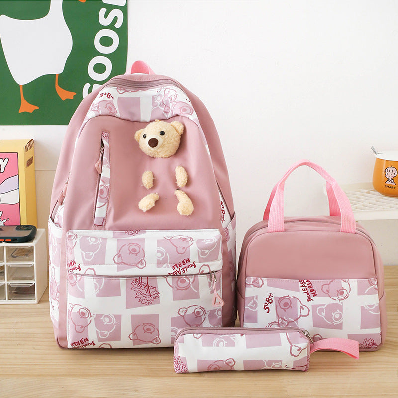 Elementary and Middle School Cute Bear Lunch Box Set