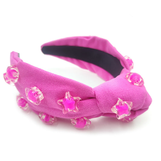 Cute Five-Pointed Star Headband Solid Color