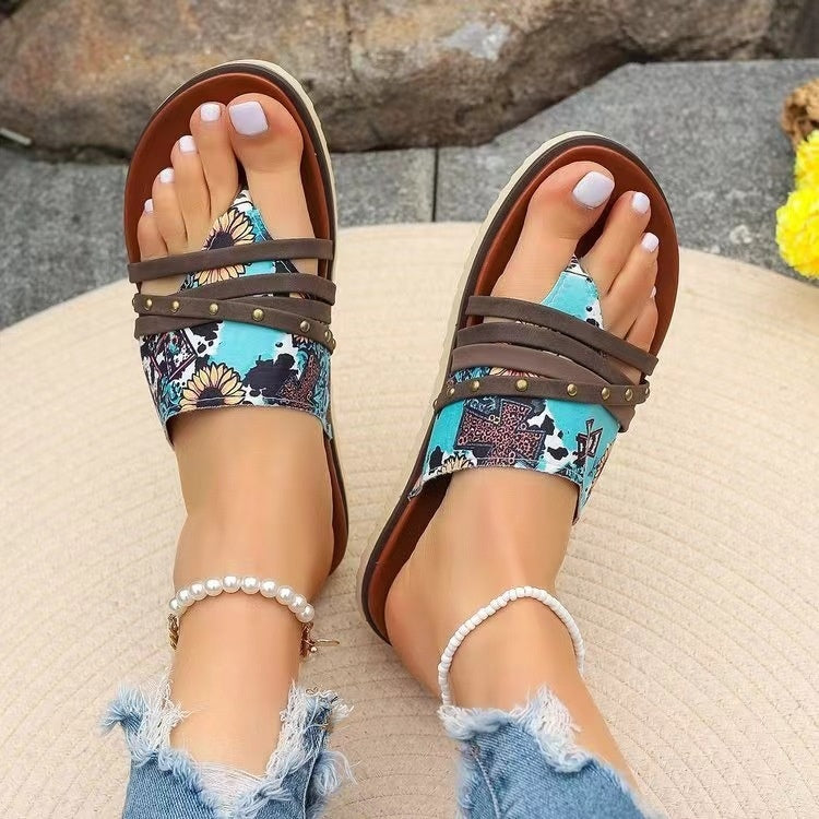 Leopard Print Beach Sandals Casual Chic