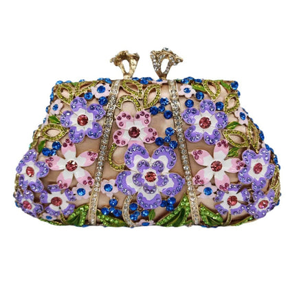 Enamel Flower Diamond Clutch