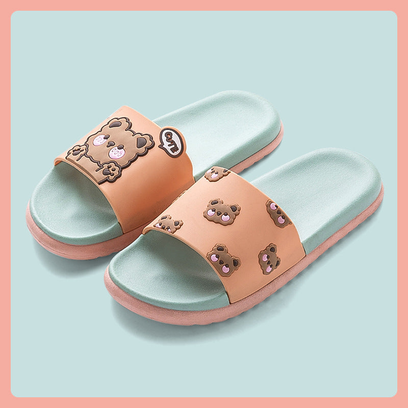 Cute Cartoon Bear Slippers: Unisex, Non-slip